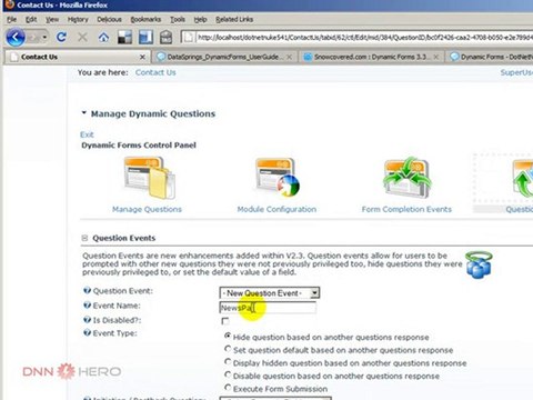 DotNetNuke Tutorial, Dynamic Forms module demo - part 2/3
