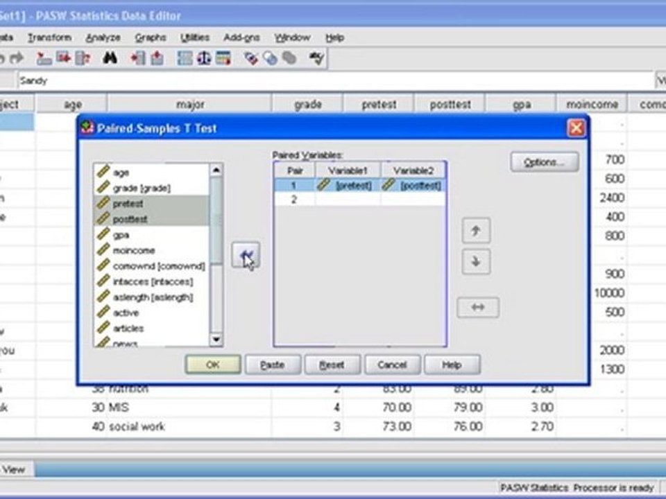 2.3 Paired-Samples T Test: PASW (SPSS) Statistics v.17