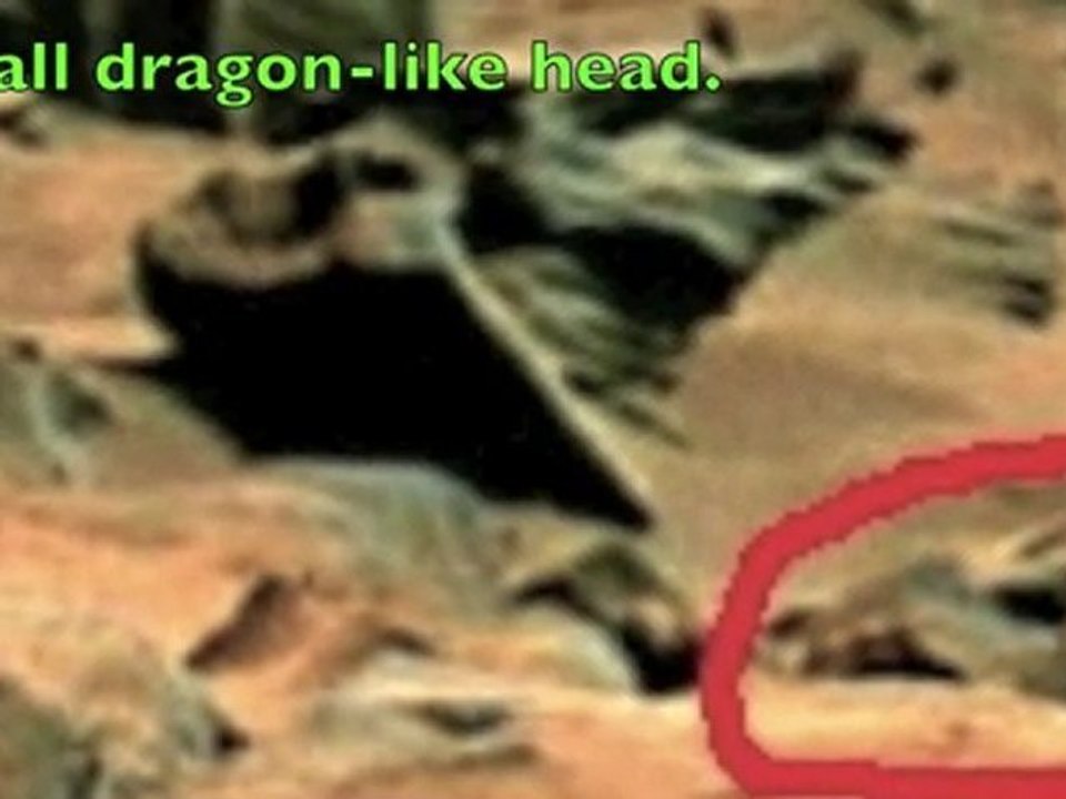 Reptile face on Mars in Same Photo as Woman Figure and 3 A