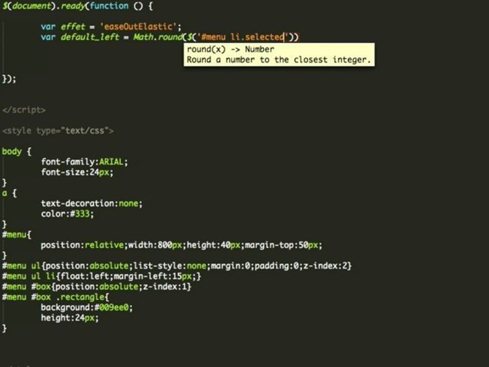 Tutoriel : Menu Elastic JQUERY
