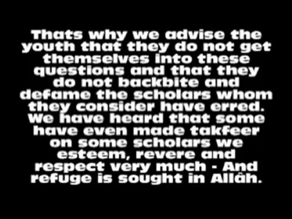 Fanatic opinions   backbiting scholars