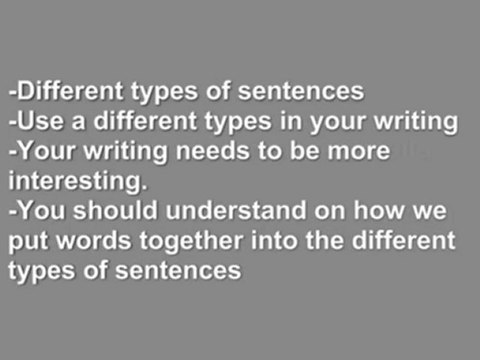 Writing Style And Sentence Writing