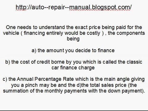 Classic Auto Loans - Classic Car Restoration