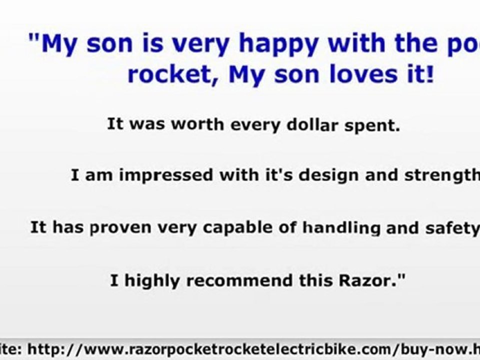 Razor Pocket Rocket Electric Bike Review