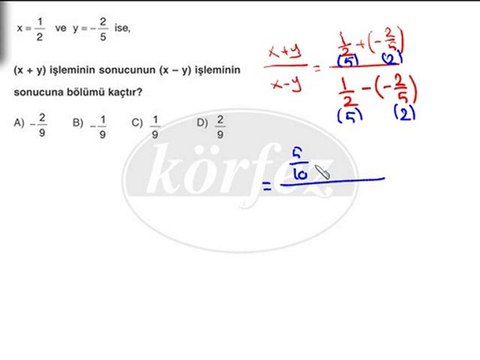 7. Sınıf Rasyonel Sayılar Çözümlü Örnek Video Ders-3