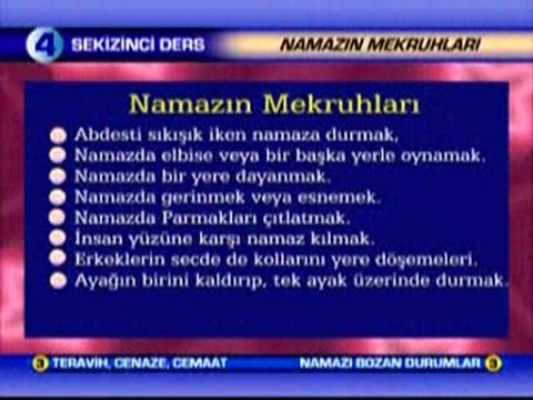Namaz 8.Ders - Namazın Sünnetleri ve Mekruhları