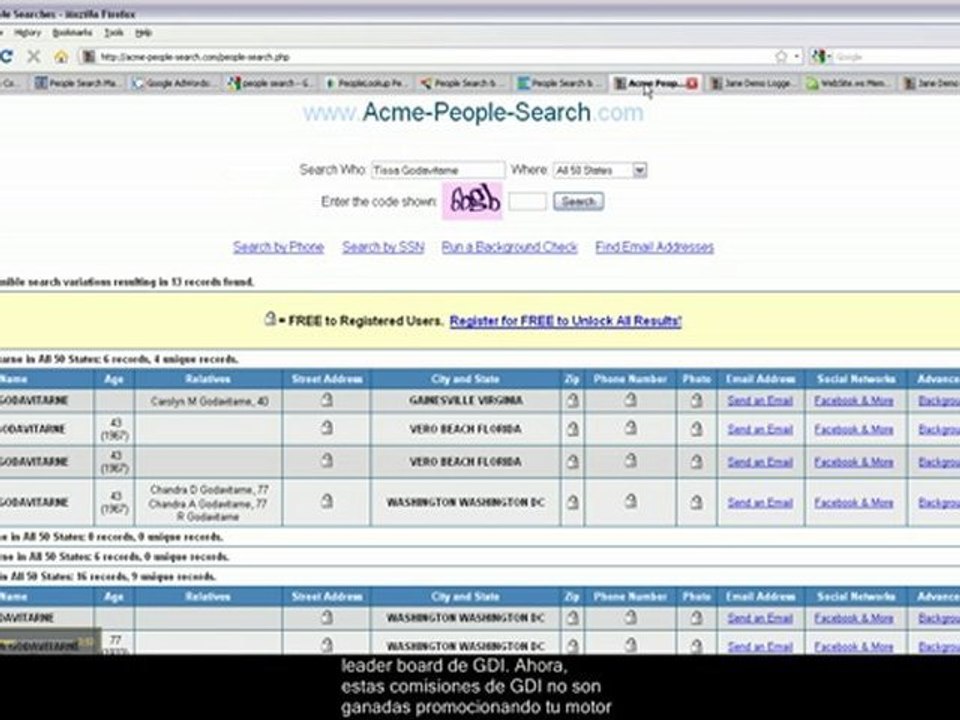 ACME People Search en Español - Paso 3 - Tissa Godavitarne