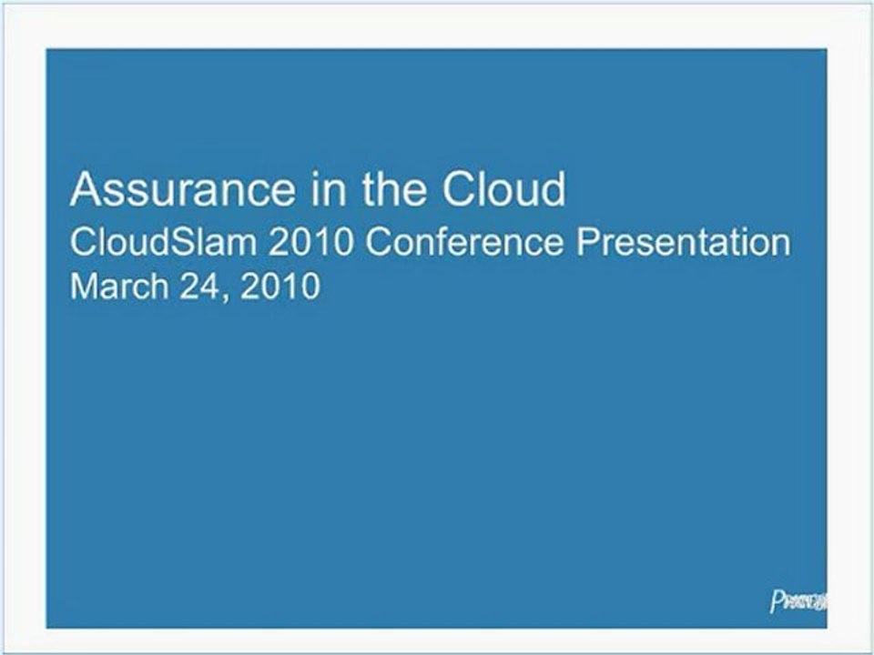 Assurance in the Cloud
