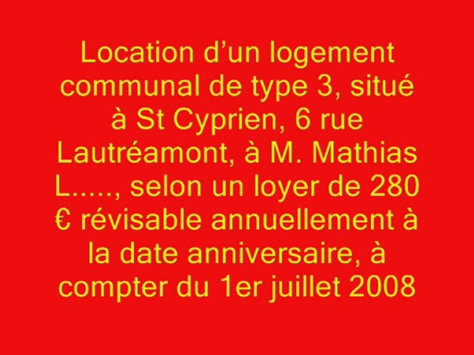 les loyers communaux
