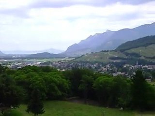 La vue depuis notre hebergement au Chablais