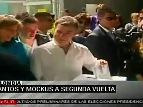 Santos y Mockus a segunda vuelta por presidencia de Colombia