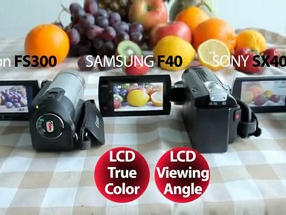 SAMSUNG F40 vs Canon FS300 vs SONY SX40