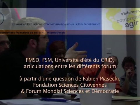 CRID 7. De Mexico au Forum Mondial Social de Dakar en 2011