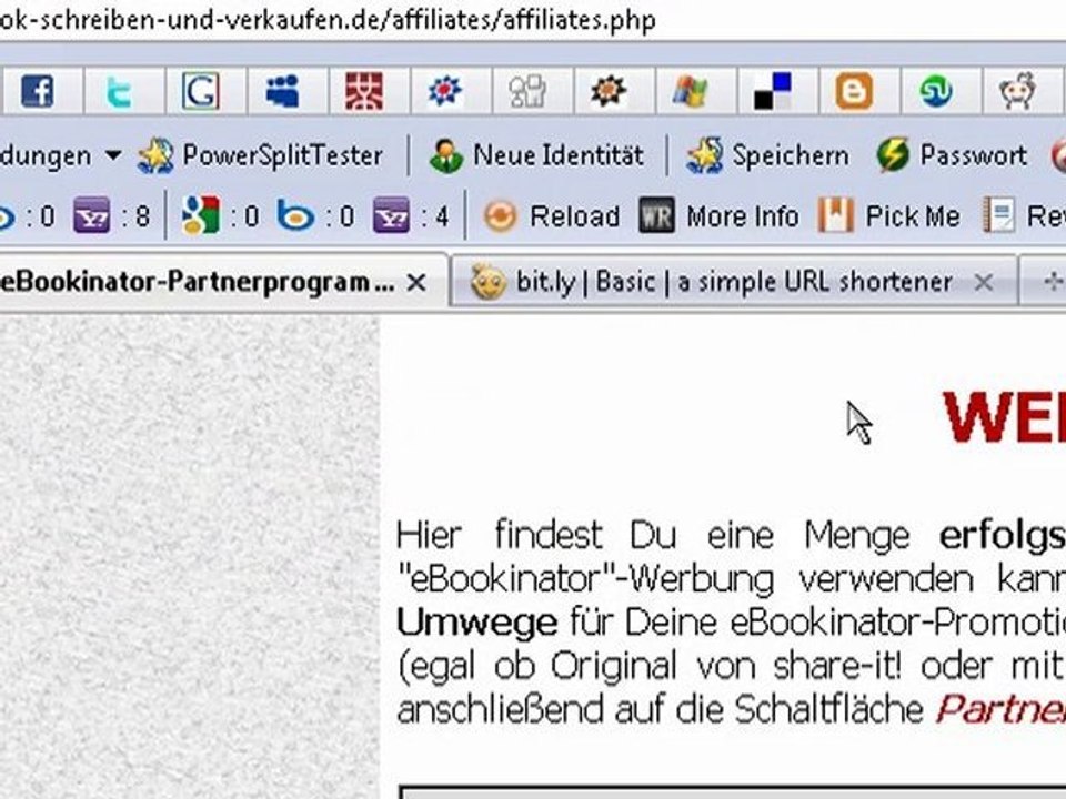 eBookinator-Partnerlinkerstellung :: [VIDEO-Coaching]