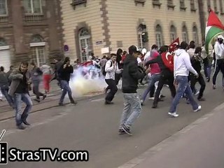Dispersion mouvementée à Strasbourg manif pro Palestine