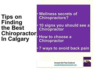 Calgary Chiropractic - Choosing The Best Calgary Chiropract