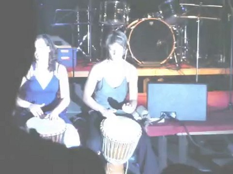 cours de percussions à l'atelier rock de Huy 2009