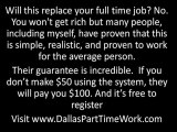 Dallas work from home, start home business, part time work