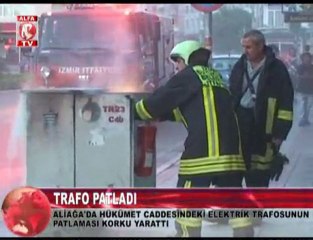 aliağa hükümet caddesinde pano patladı