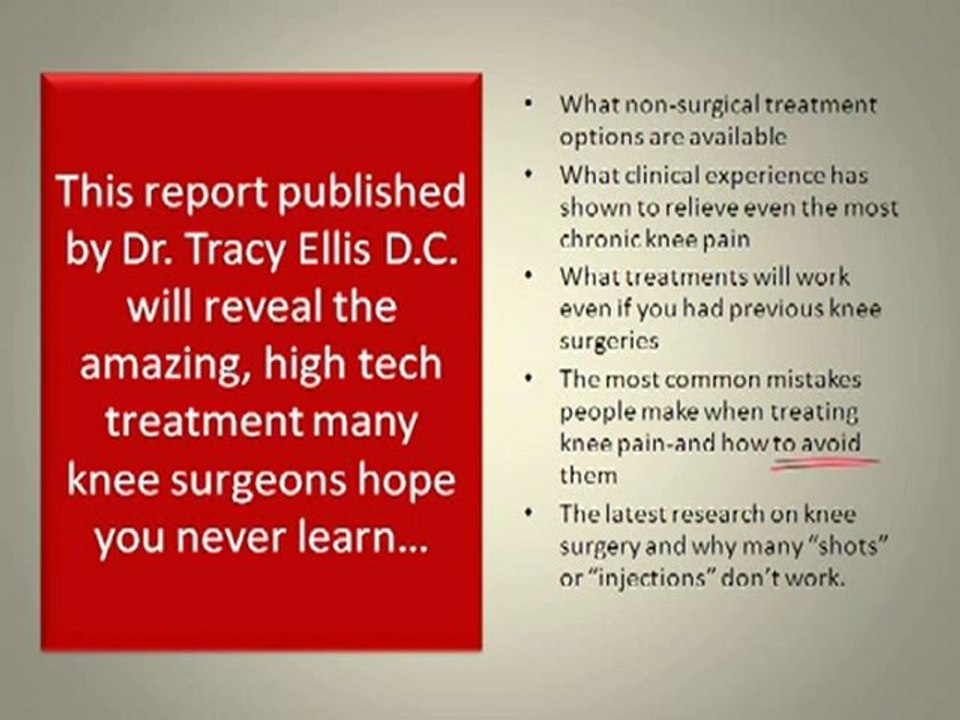 Dr. Tracy Ellis Provides Knee Pain Information