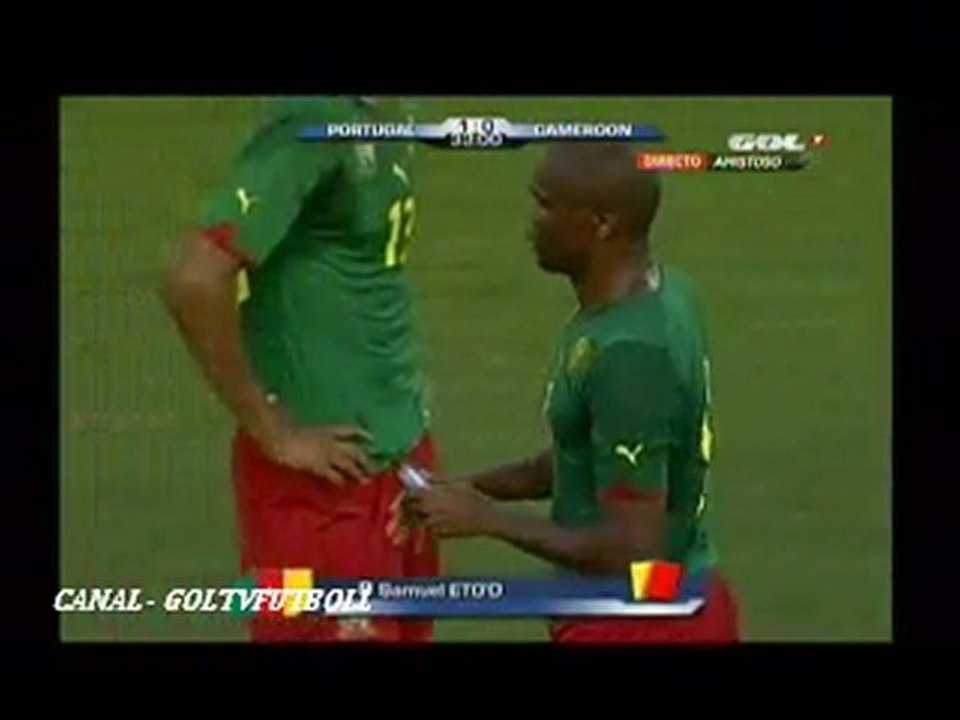 RED CARD A ETOO AMISTOSO PORT VS CAME 01-06-2010