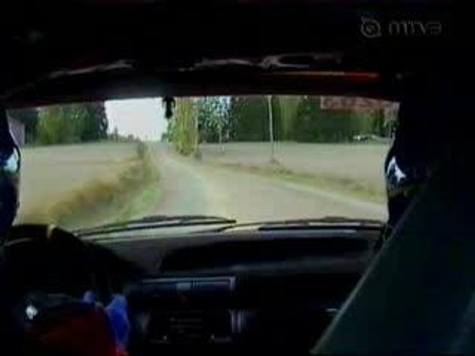 On board Rally crash in Finland