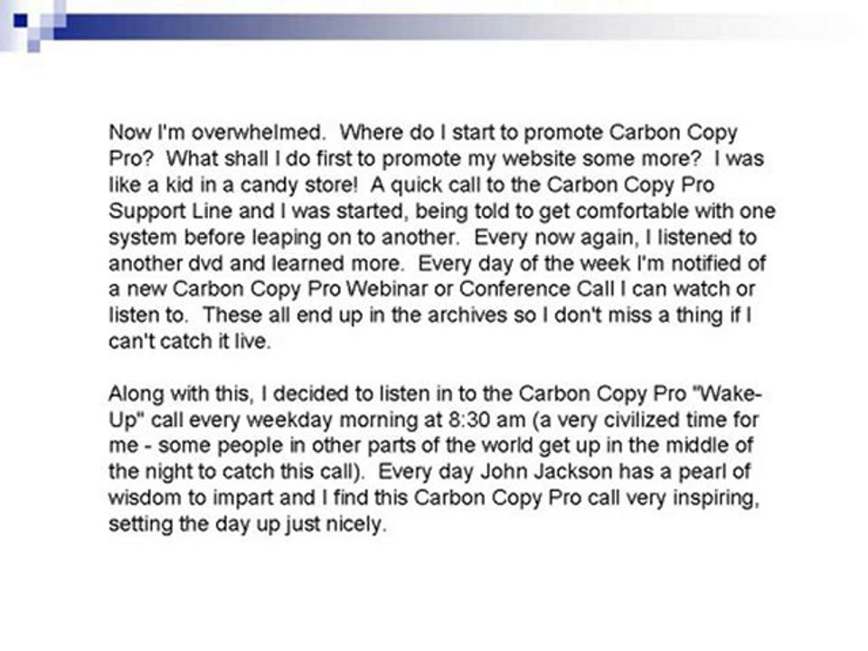 Carbon Copy Pro Internet Marketing Training Review