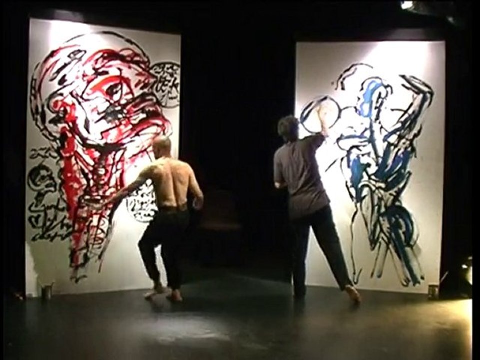 Michel Batlle performance peinture, performance painting