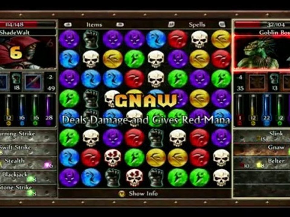 Puzzle Quest 2 - Weapons Gameplay