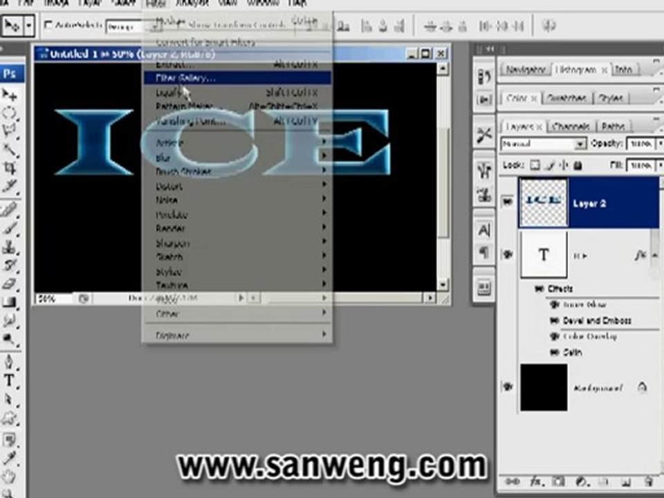 Ice & Icicle text effect Tutorial in Photoshop