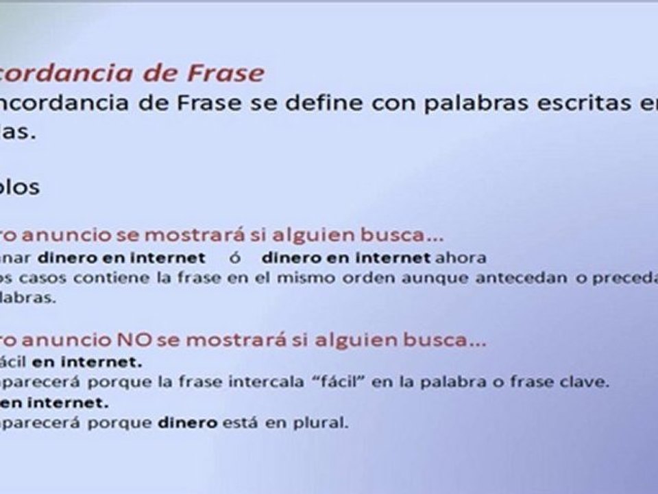 Palabras Claves y sus Concordancias