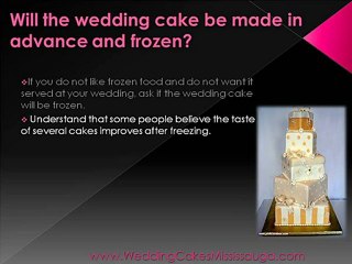 Wedding Cakes Mississauga - Fresh or Frozen