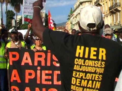 Arrivée de la marche Paris-Nice à pied des sans-papiers