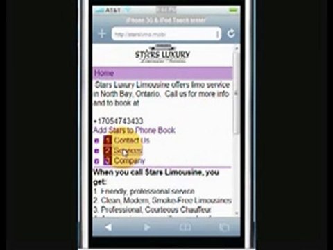 Stars Limousine Service North Bay - Mobile Website Tour