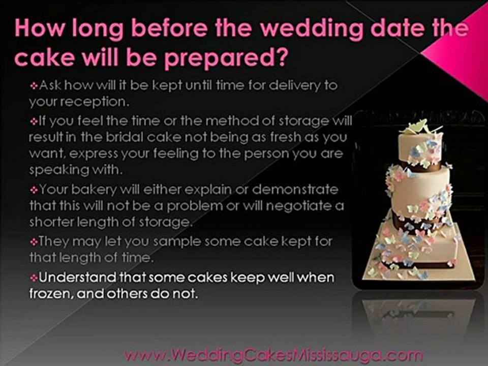 Wedding Cakes Mississauga - When Was Your Cake Prepared