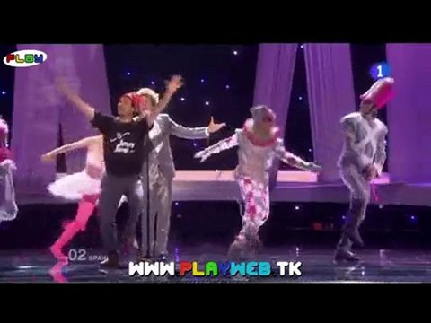 Jimmy Jump interrumpe a Daniel Diges en Eurovision 2010