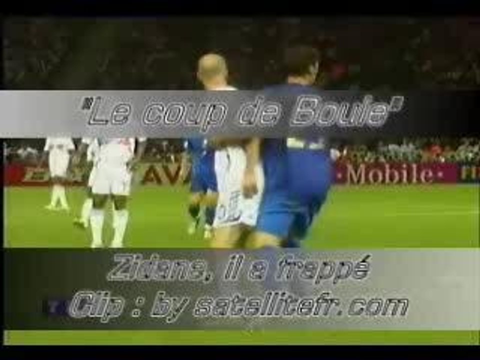 Zidane il a frappé "coup de boule"
