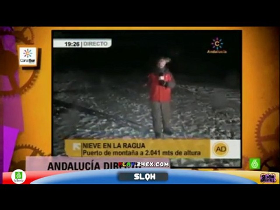 Bolazo de nieve a un reportero - SLQH