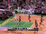 Rajon Rondo throws the alley-oop to Kevin Garnett for the sl