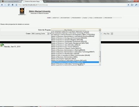 Learning Centres of Sikkim Manipal University Distance Educn