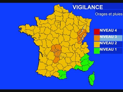 Météo 11 juin 2010: Vigilance orages violents et pluie