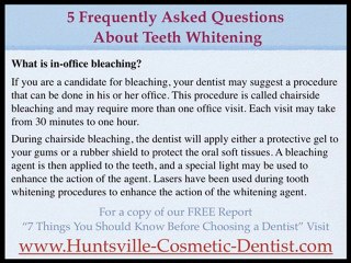 Huntsville Cosmetic Dentist, Teeth Whitening FAQ Video 2 of