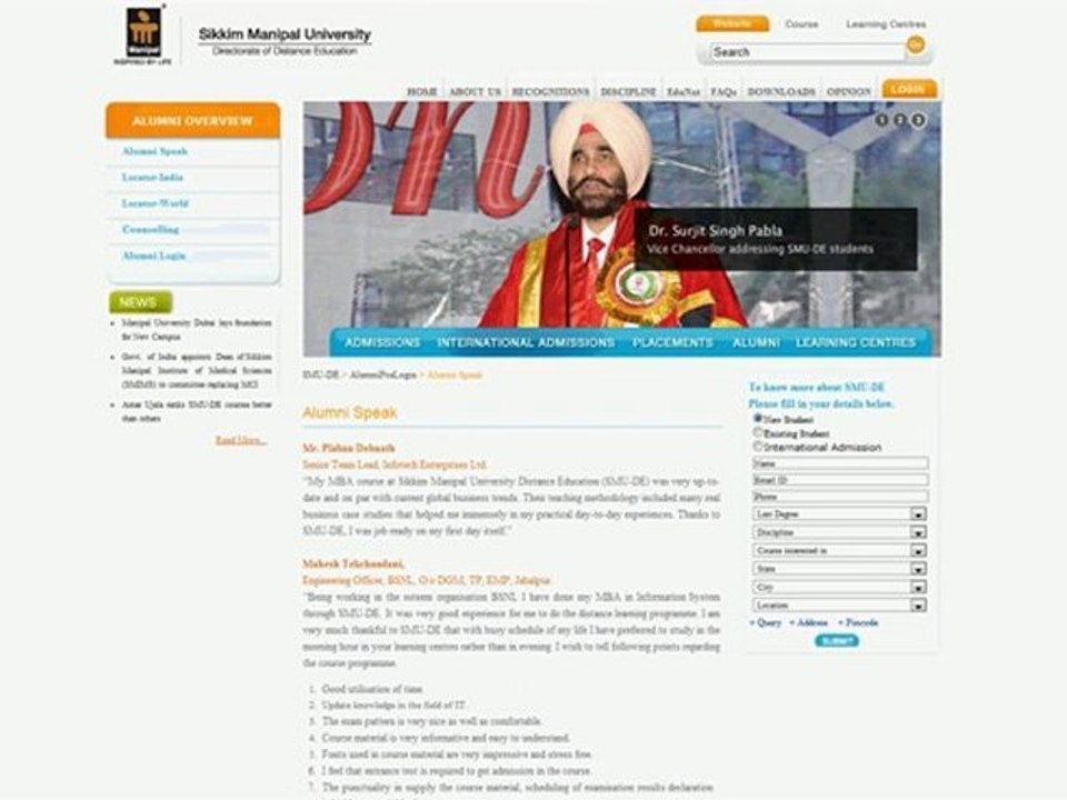 Success Stories by Alumni of Sikkim Manipal University – D E