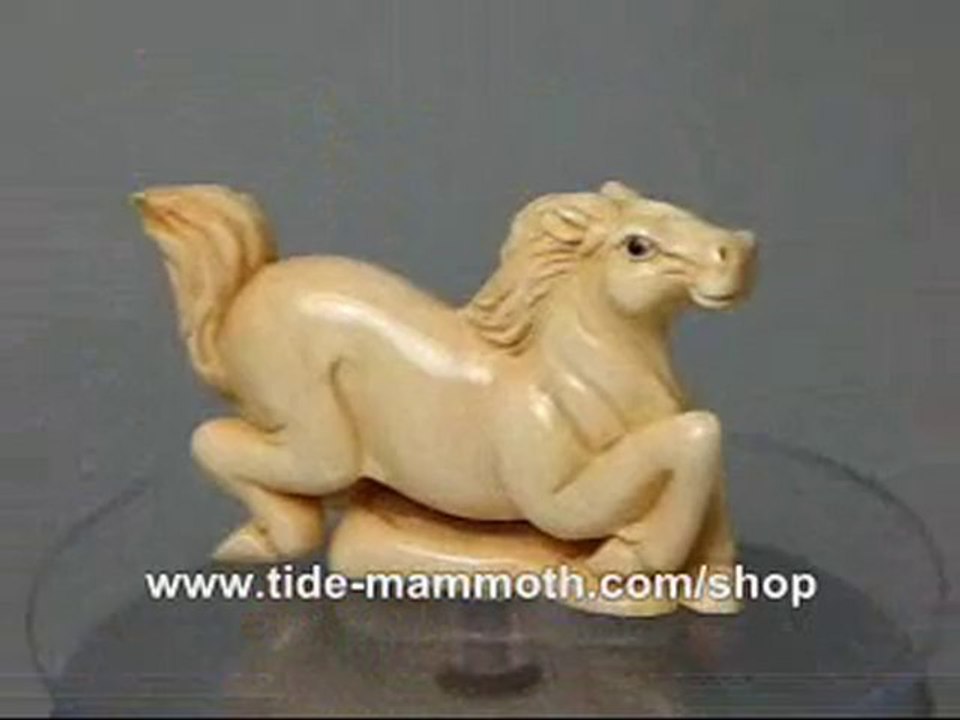 mammoth ivory animal netsuke Running Horse N3013