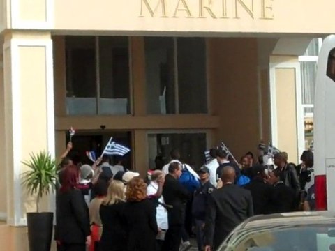 Άφιξη της εθνικής στο ξενοδοχείο στο Πορτ Ελίζαμπεθ 3