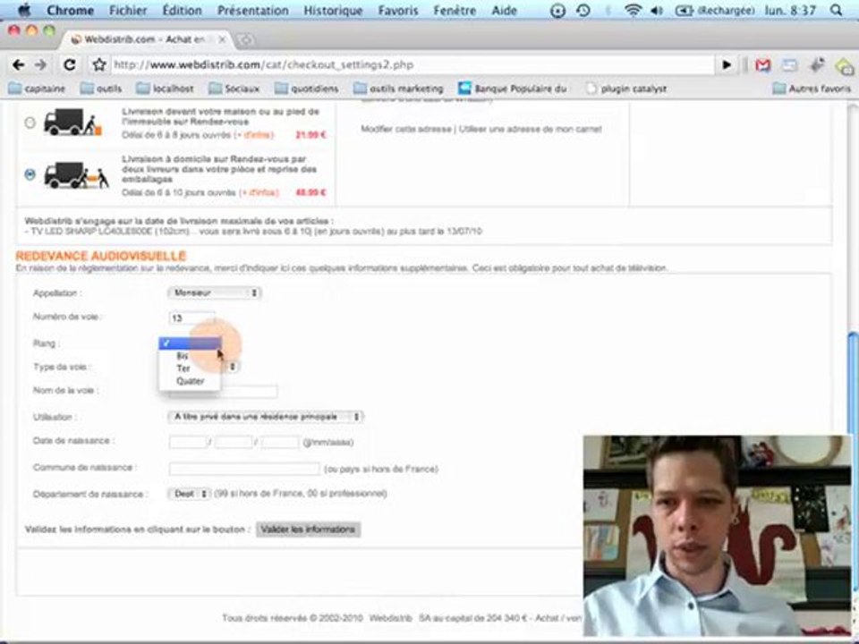 Test de processus de commande Webdistrib.com