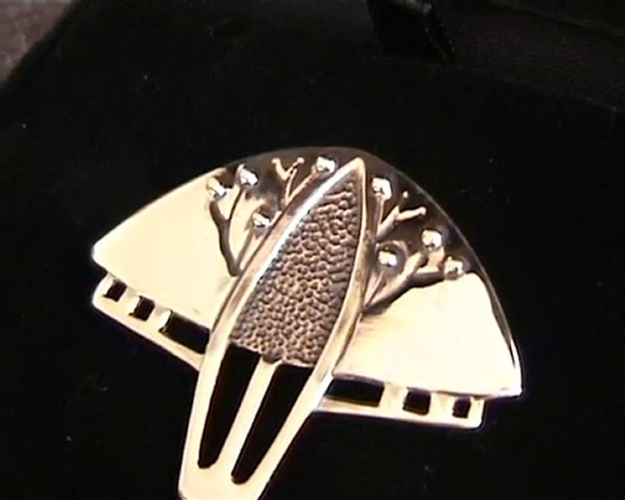 Art Deco Anhaenger / Brosche Baum 925 Silber