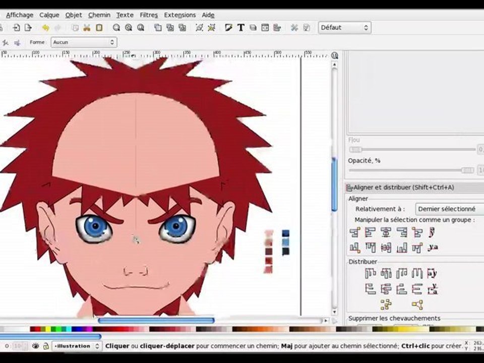 Réaliser un visage manga avec inkscape – part 3