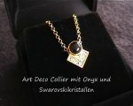 Elegantes Art Deco Collier / Halskette mit Onyx