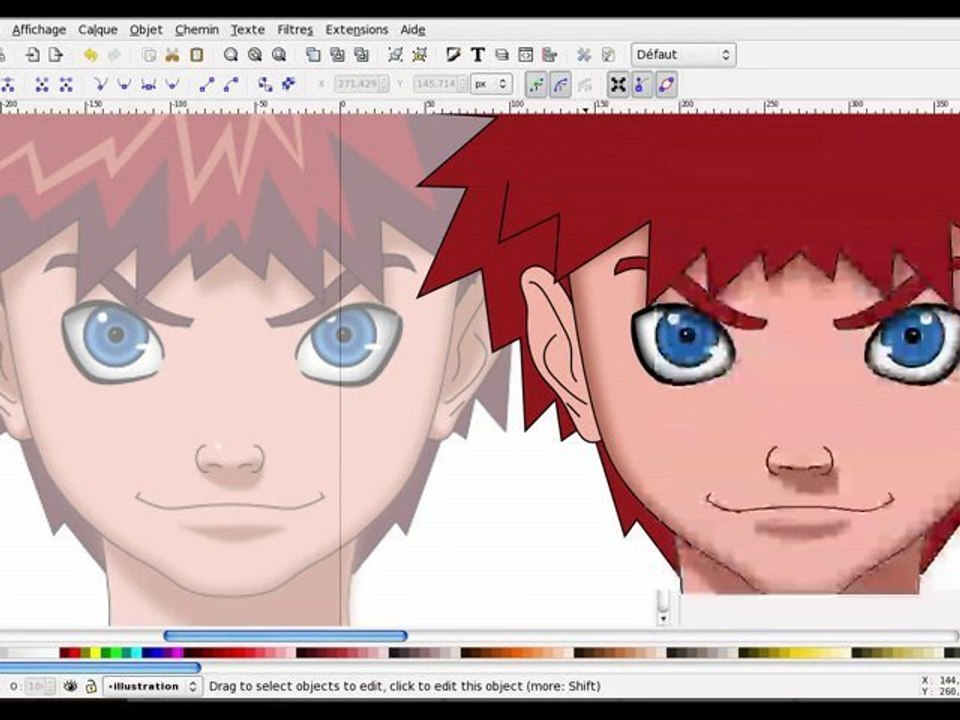 Réaliser un visage manga avec inkscape – part 4